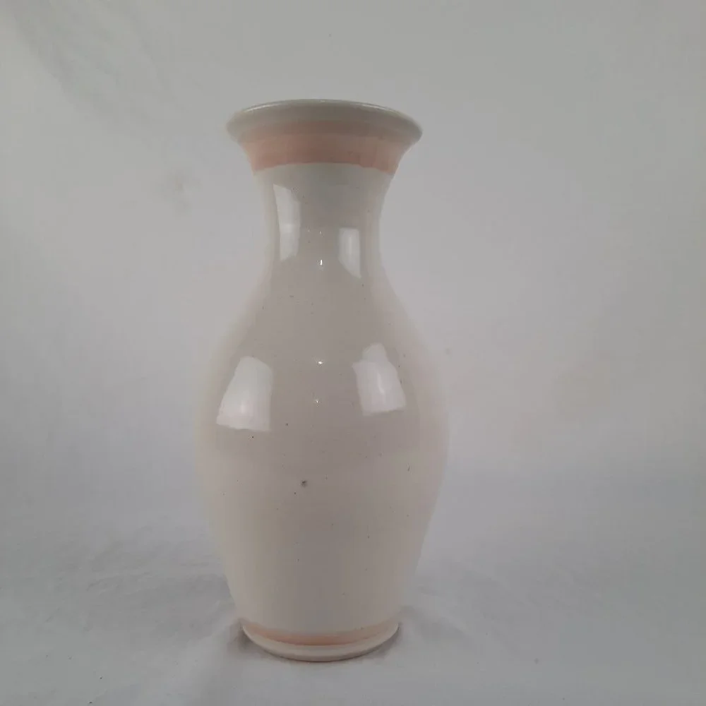 Hand painted Iris on Studio Pottery Vase Signed 9" tall - Picture 2 of 4
